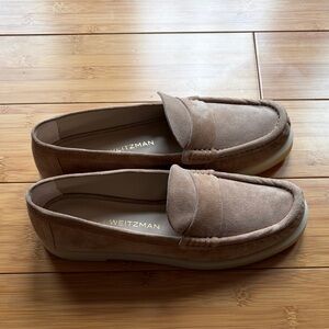 Stuart Weitzman Suede Loafers in Beige